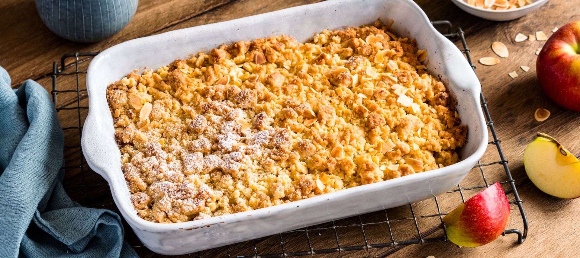 Apple Crumble mit Vanillesauce Rezept einfach zubereitet - Kerrygold