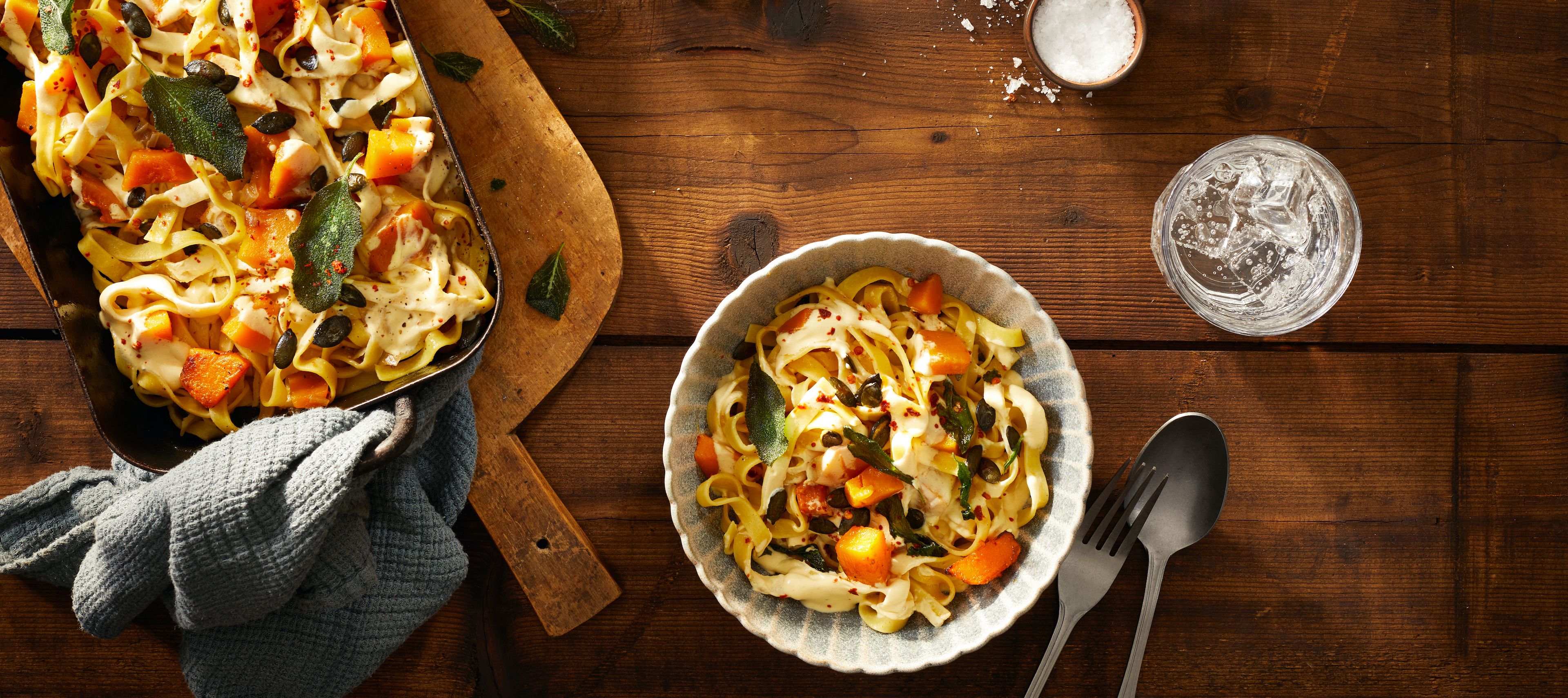 Kürbispasta aus dem Ofen Rezept einfach zubereitet - Kerrygold