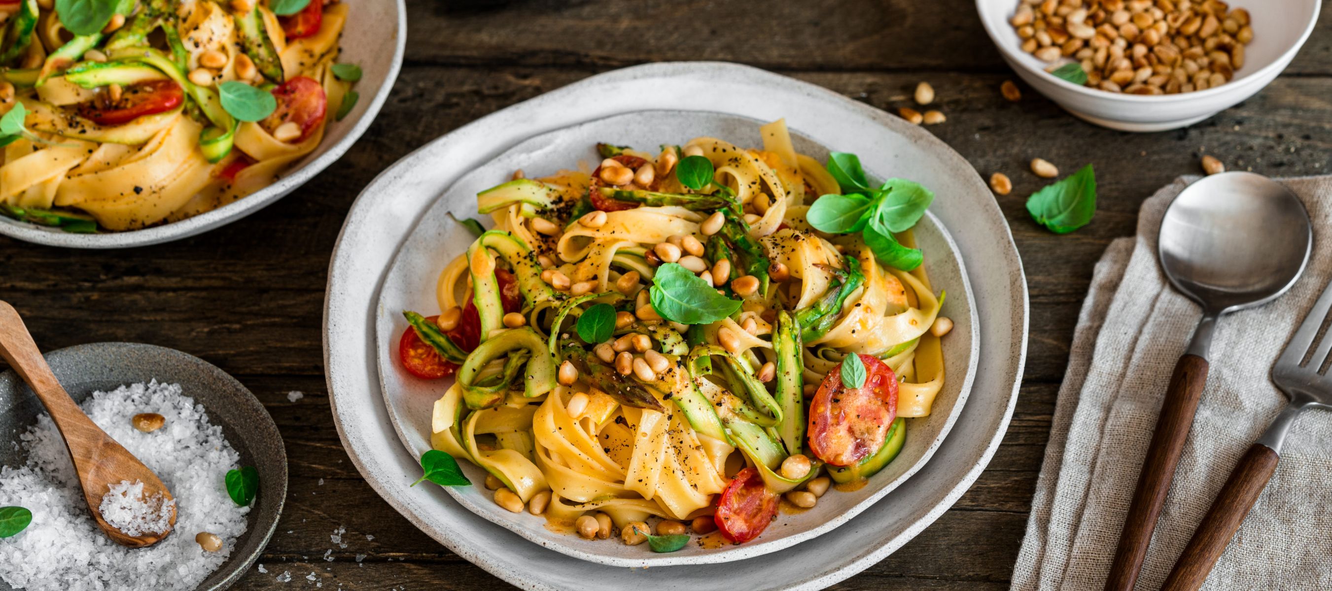 Vegetarische Spargel-Pasta Rezept einfach zubereitet - Kerrygold