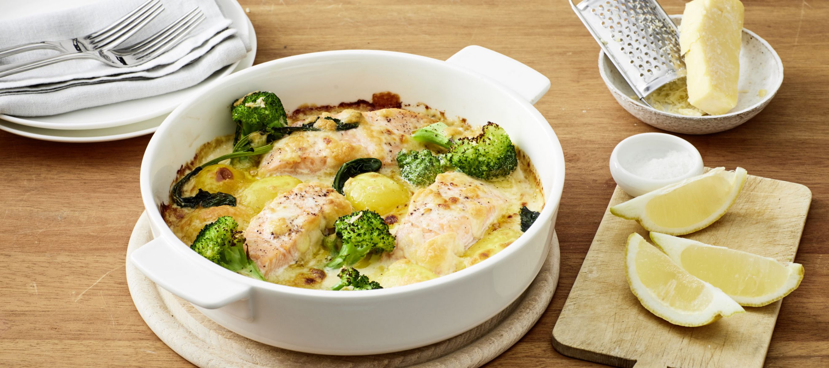 Lachsgratin mit Brokkoli und Pasta Flakes Rezept einfach zubereitet ...