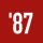 Die Zahl 87 vor rotem Hintergrund.